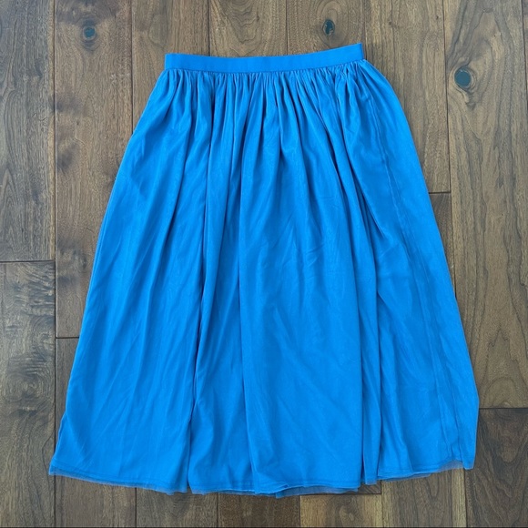 UNIQLO Reversible Silk Tulle Midi Skirt | M | Blue - Picture 7 of 8
